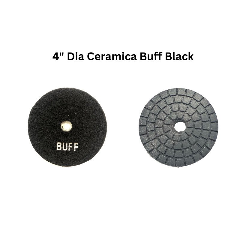 4" Dia Ceramica Buff Black 4" Dia Ceramica Buff Black